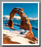 Delicate Arch with snow, Arches National Park