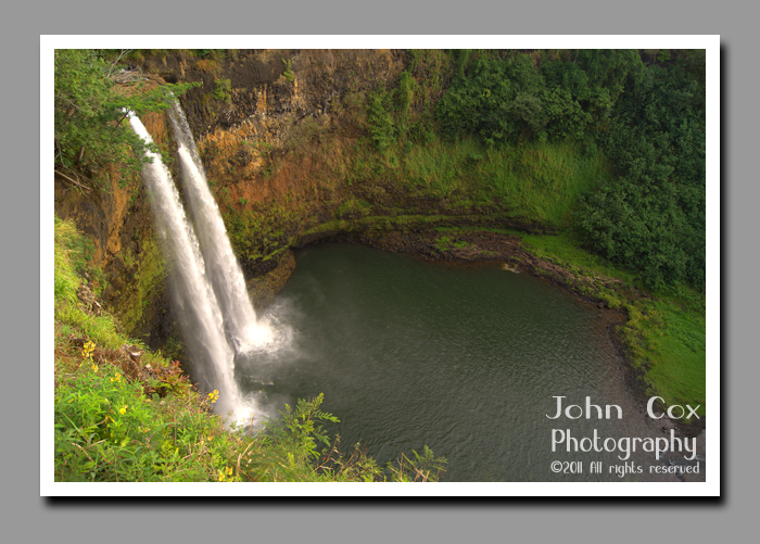 Wailua Falls in Wailua River State Park on the island of Kauai in Hawaii.